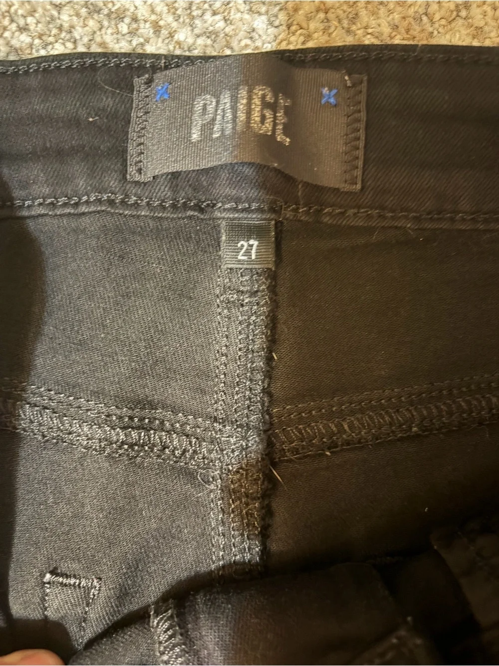 PAIGE Black Ankle Slim Cropped Jeans
